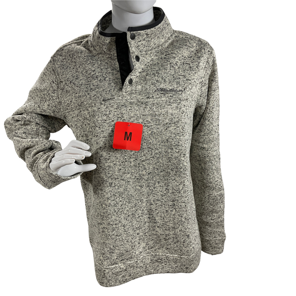 Eddie Bauer Men’s Radiator Fleece Snap-Front Pullover Sweater Long Sleeve Size M